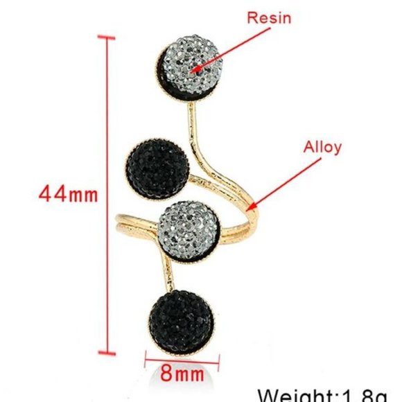 Spiral Design Ring with Rhinestone size 6.5 metal - Picture 3 of 4